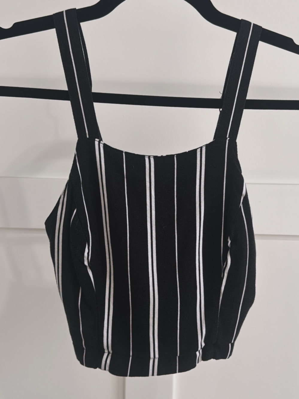 Hollister Black and White Vertical Stripe Square Neck Camisole